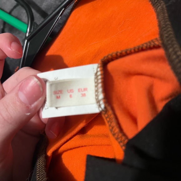 black & orange cropped graphic tee, size medium. - Picture 2 of 3